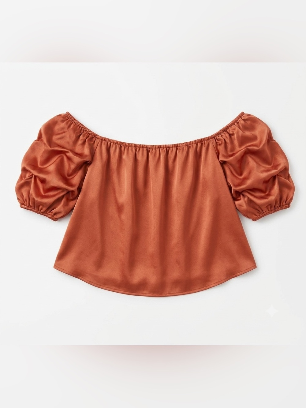 NWT - Forever 21 - Women’s Sateen Off the Shoulder Top - Large - Orange
